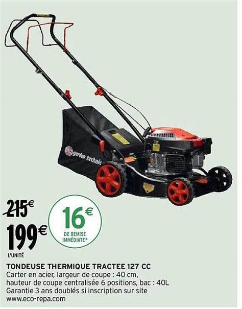 Promo Tondeuse thermique tractée 127 cc chez Intermarché