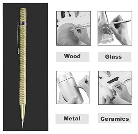 Vebacidi Metal Scribe Tool Set Of 4 Pieces Tungsten Carbide Tip Scriber Engraved Pen For Glass