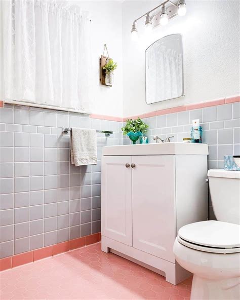 Bathroom Half Wall With Pink Tile Flooring - Soul & Lane