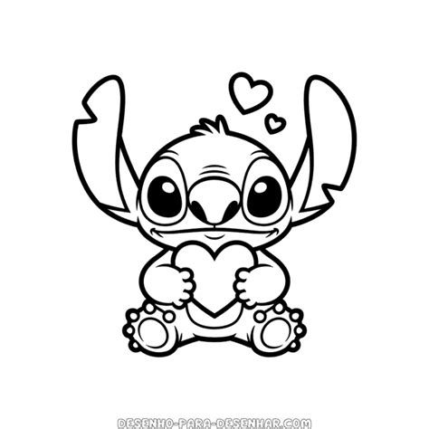 Desenho Fácil do Stitch Preto e Branco | Desenho Para Desenhar