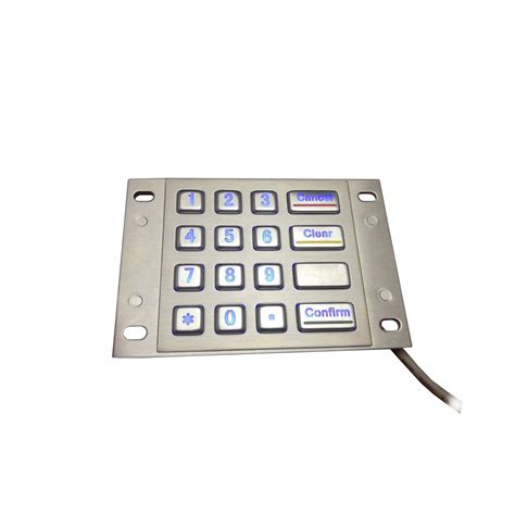 16 Backlit Key Panel Mount Industrial Bus Keypad By Vandalproof