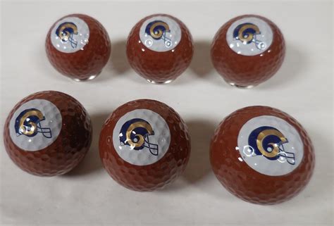 St Louis La Rams Logo Nfl Football Brown Golf Balls Lot Of 6 Ebay