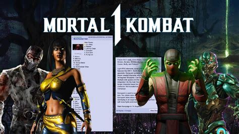 Mortal Kombat 1 Huge Leak Future Dlc Gear Kameos And More Youtube