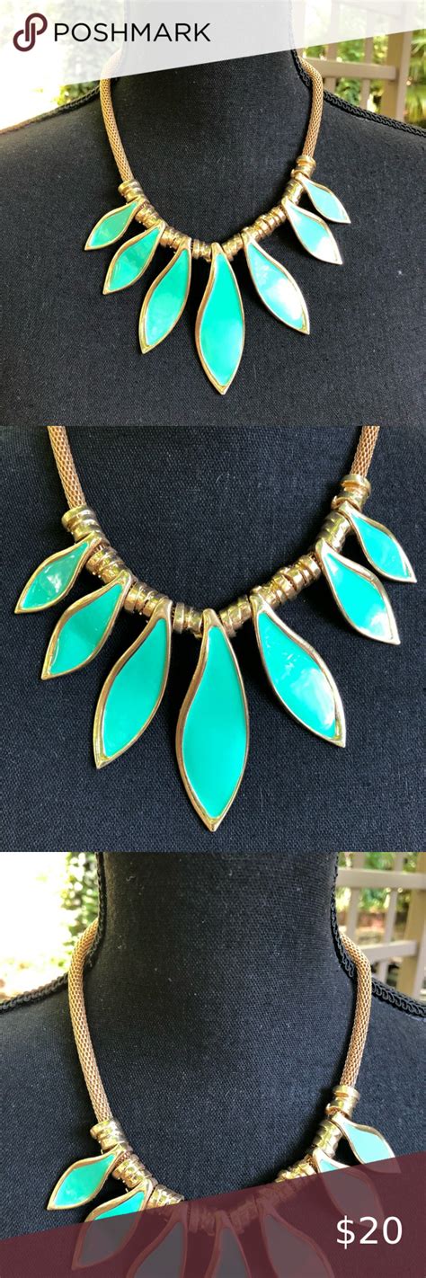 Teal And Gold Necklace Teal And Gold Necklace Super Cool Fashion