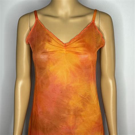Vintage Y K Sheer Mesh Slip Dress Lingerie Size Small Gem
