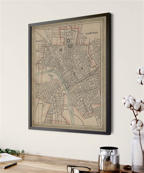 1901 Nashville Tennessee Map Print: Vintage TN Street Plan Wall Art