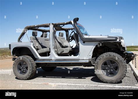 Expedition vehicle a four wheel drive car with no doors or roof Stock ...