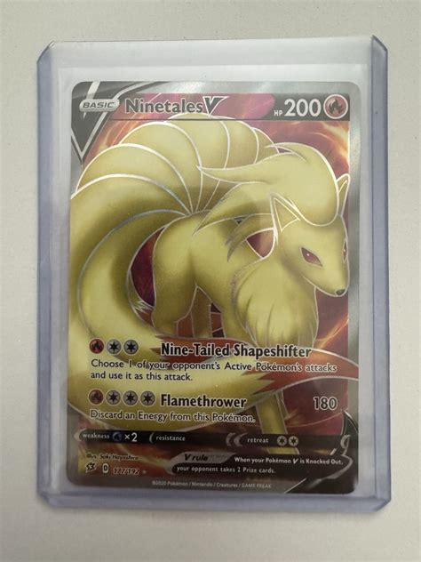 Ninetales V Full Art 177 192 Swsh02 Rebel Clash Holo NM EBay