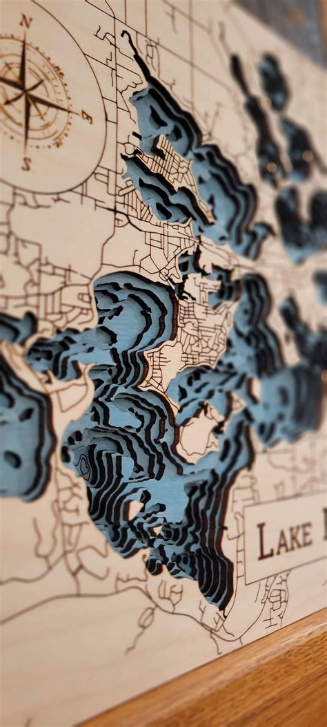 Lake Minnetonka - Minnesota - 3d Bathymetric Lake Map - SVG Digital