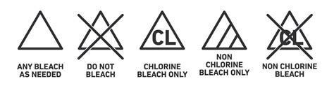 Set of any bleach as needed, do not bleach, chlorine bleach only, non ...