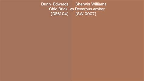 Dunn Edwards Chic Brick De Vs Sherwin Williams Decorous Amber Sw