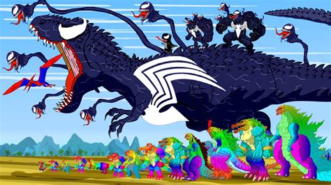 Venom T Rex Vs Spider Rainbow Dinosaurs Godzilla Monarch Mosasaurus