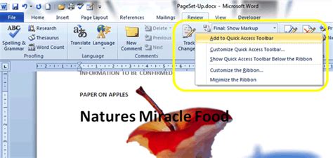Add To Quick Access Toolbar Microsoft Word Tutorial