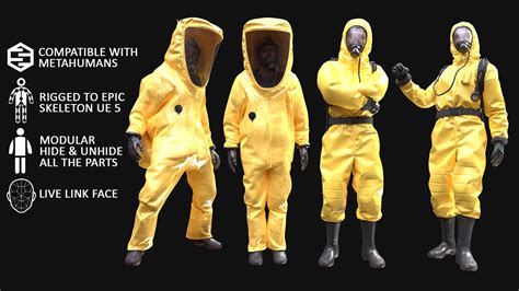 Mens Hazmat Suits 1 Modular Rigged In Characters Ue Marketplace