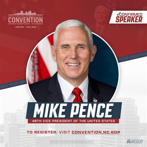 Ncgop On Twitter Confirmed Pleased To Welcome Vice President Pence To North Carolina For The