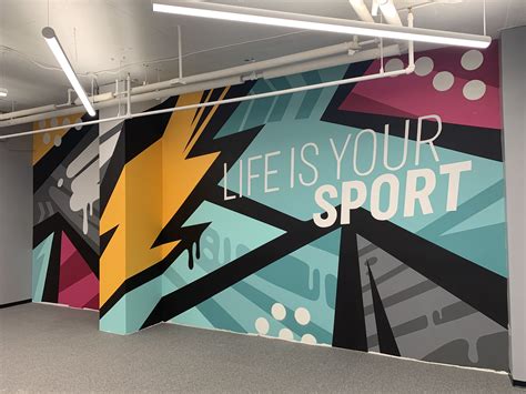 Gym Street Art Mural Fitness Wall Art Gym Art Graffiti Wall Art