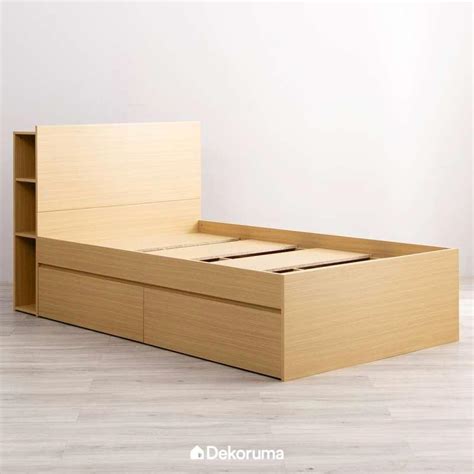 Promo Dekoruma Moku Bed Sandaran Dipan Tempat Tidur Cokelat Kayu