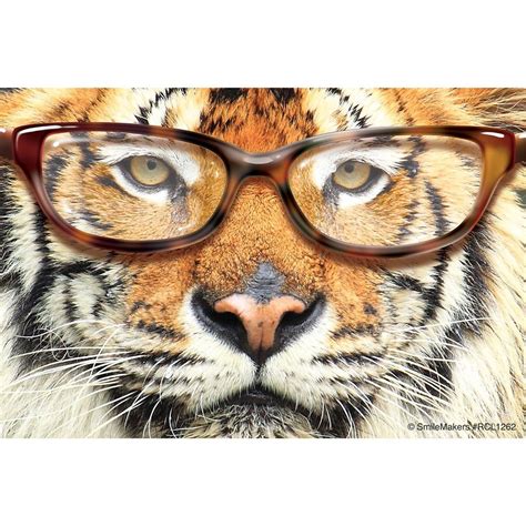 Tiger With Glasses Recall Cards Custom Recall Cards From Smilemakers