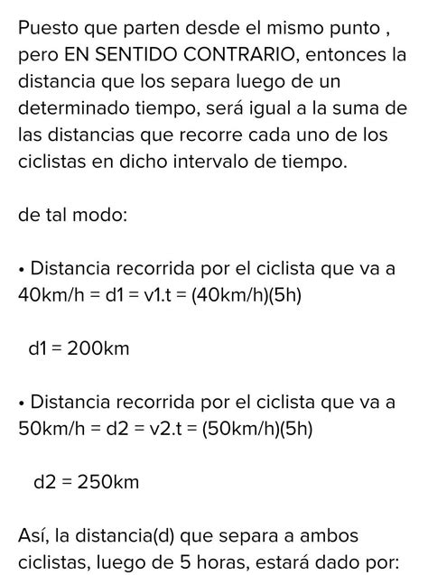 Aplicaci N Dos Ciclistas Parten A La Vez Del Mismo Punto A El