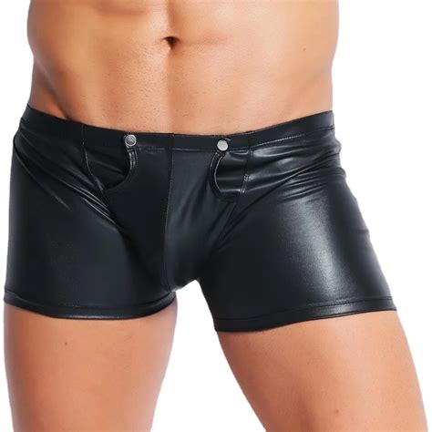 Boxer En Cuir Pour Homme Sous V Tement Sexy Fermeture Clair Dans Le