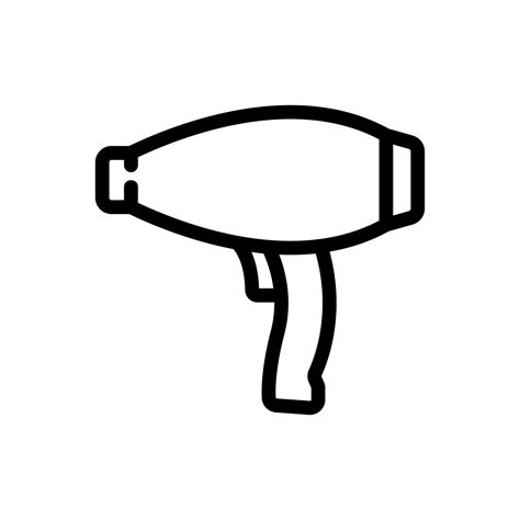 Cylindrical Hair Dryer With Round Handle Icon Vector Outline