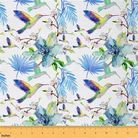 Amazon Hummingbird Fabric By The Yard Palm Tree Upholstery Fabric