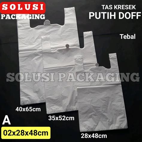 Jual TAS KRESEK PUTIH 28X48CM 50PCS TEBAL DOFF KANTONG PLASTIK TAS