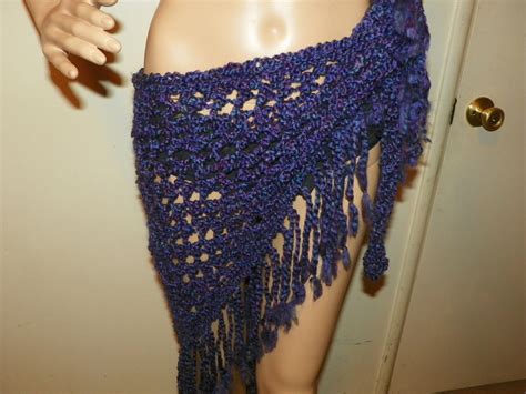 Sarong Silky Purple And Blue Bikini Wrap Cover Up Hand Crochet Etsy