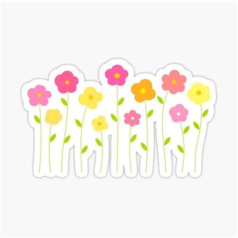 "Cute flowers " Sticker for Sale by StudioBarcelona | Flower ...