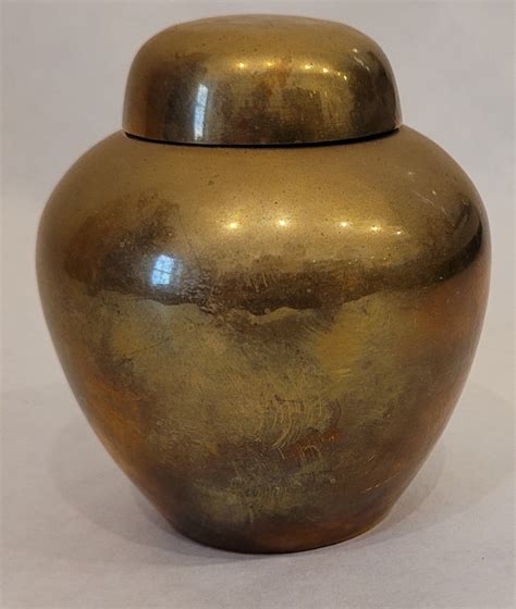 Vintage Solid Brass Ginger Jar Etsy