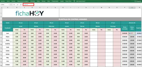 Plantilla Control De Horas De Los Trabajadores En Excel Aplicaciones