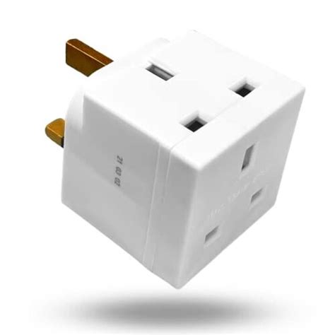 2 Way Double Plug Adaptor 13A 250V UK 3 Pin Multi Socket Extension