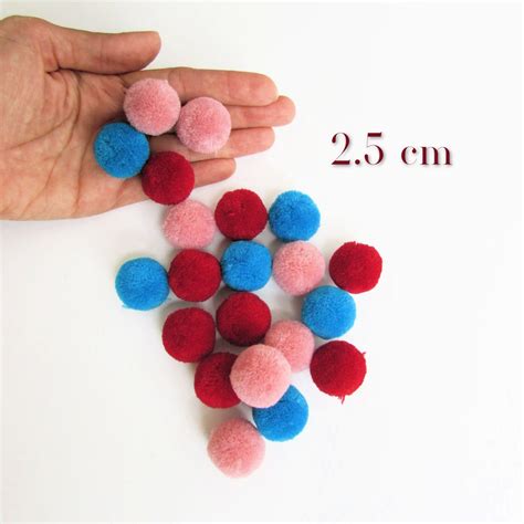 10 Pcs Wool Pom Poms 2 5 Cm Real Yarn Pompoms For Hair Ties Etsy UK