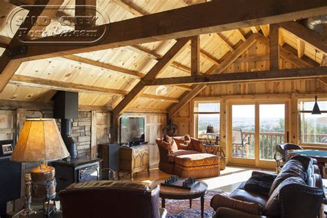 Living Space With Spectacular View Sand Creek Post And Beam Barn House