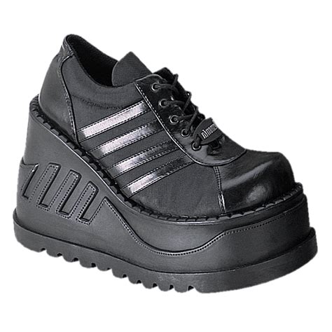 DEMONIA "Stomp-08" Shoes - Black Vegan Leather – Demonia Cult