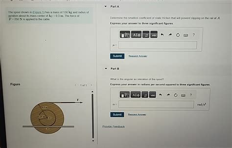 Solved The Spool Shown In Eigure 1 ﻿has A Mass Of 130kg