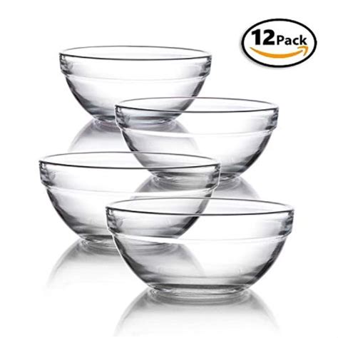 Mini 35 Inch Glass Bowls For Kitchen Prep Dessert Dips And Candy Dishes Or Nut Bowls Set Of