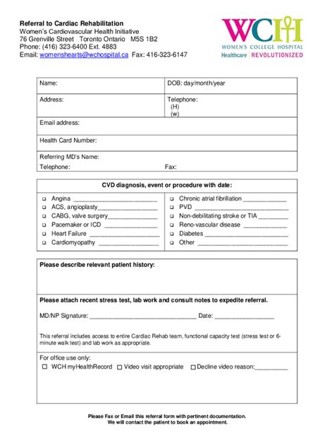 Fillable Online Cardiac Rehabilitation Referral Attendance And