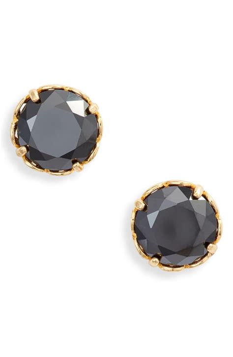 Kate Spade That Sparkle Round Stud Earrings In Jet | ModeSens