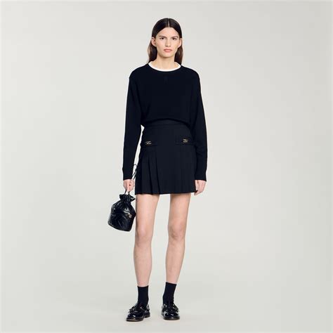 Wool blend jumper black / gray For Women | Sandro Paris