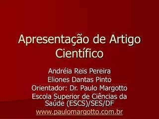 Ppt A Estrutura De Um Artigo Cient Fico Powerpoint Presentation Free