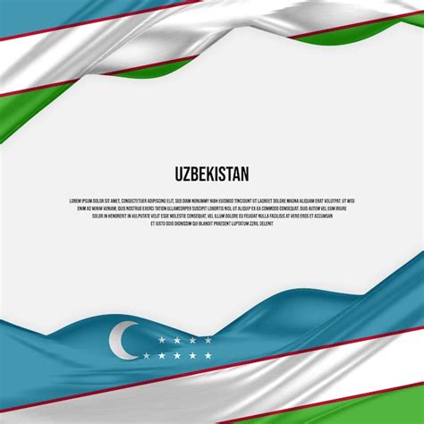 Premium Vector Uzbekistan Flag Design Waving Uzbekistan Flag Made Of Satin Or Silk Fabric