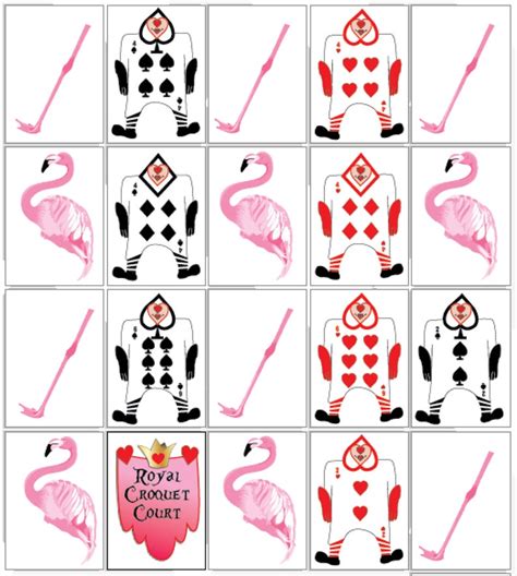 Flamingo Croquet Alice In Wonderland Props Printable Game Etsy