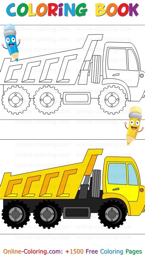 Dump truck | Free Online Coloring Page