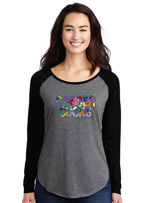 Ladies Cancer Sucks Long Sleeve Shirt Choose Hope