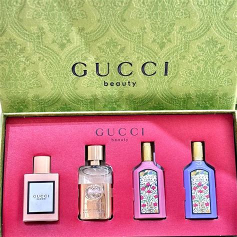 Set Nước Hoa Gucci Beauty Miniature Collection 4 Chai Cho Nữ Thế Giới Son Môi