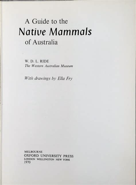 A Guide to the Native Mammals of Australia