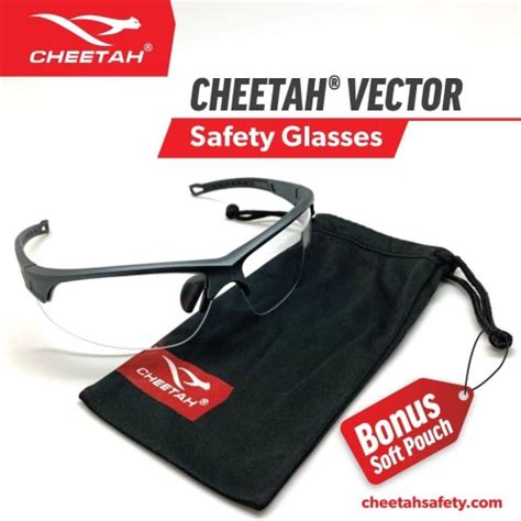 Jual Kacamata Safety Cheetah Vector Clear Anti Scratch Full Protection