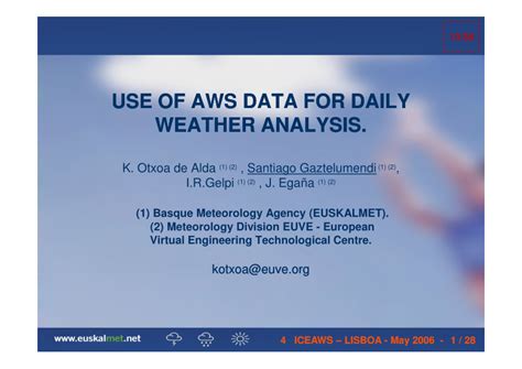 (PDF) USE OF AUTOMATIC WEATHER STATION DATA FOR DAILY WEATHER ANALYSIS