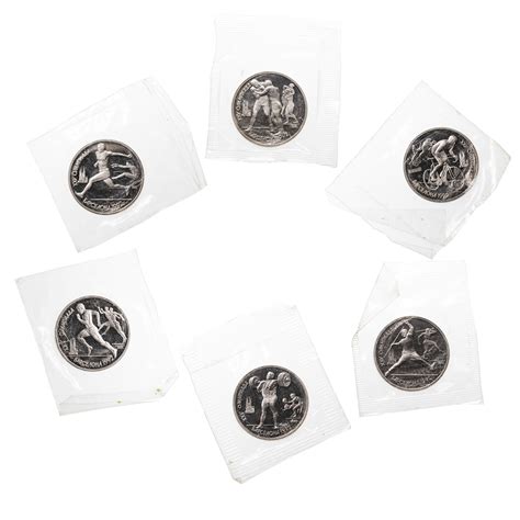 Набор монет 1 рубль 1991 "XXV Олимпийские игры 1992 года, Барселона", 6 ...